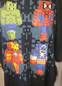 Mens Marvel minecraft skins graphic t xl nwt